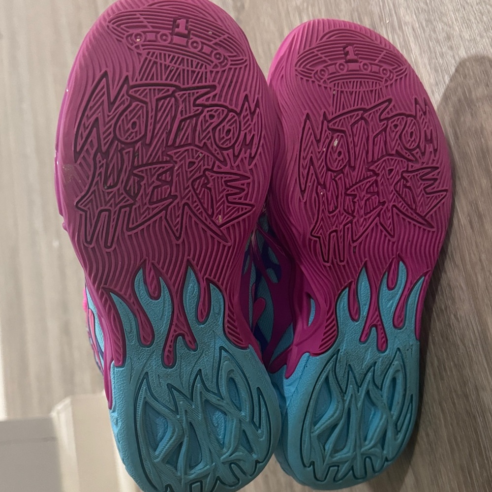 Puma Kids Pink and Teal Sneakers. Melo ball - Picture 4 of 8